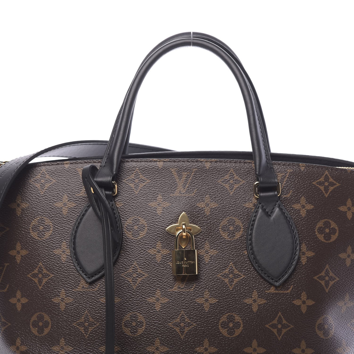 Louis Vuitton Monogram Flower Zipped Tote MM Black 9 of 9