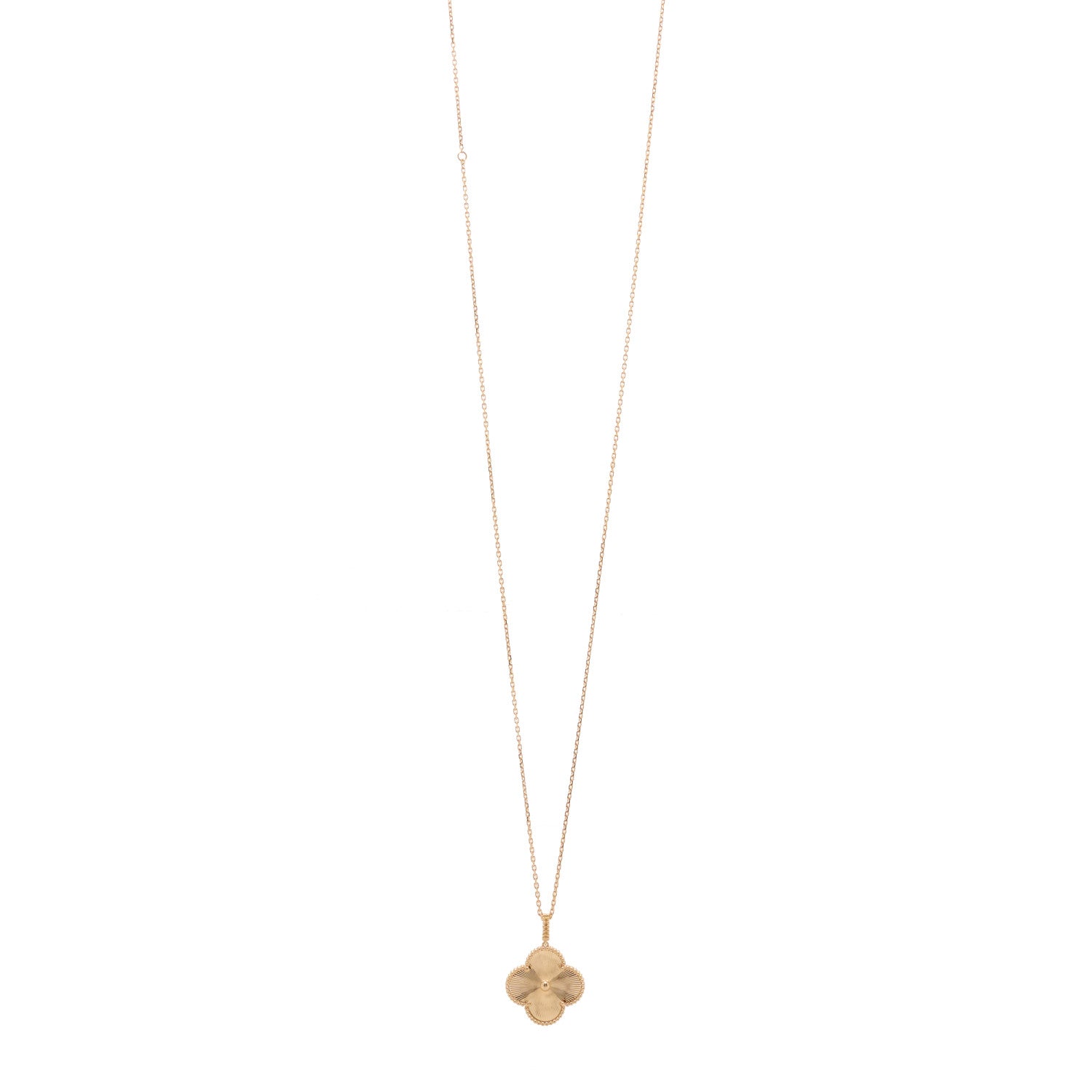Van Cleef & Arpels 18K Yellow Gold Guilloche Magic Alhambra Long Necklace 1 of 5