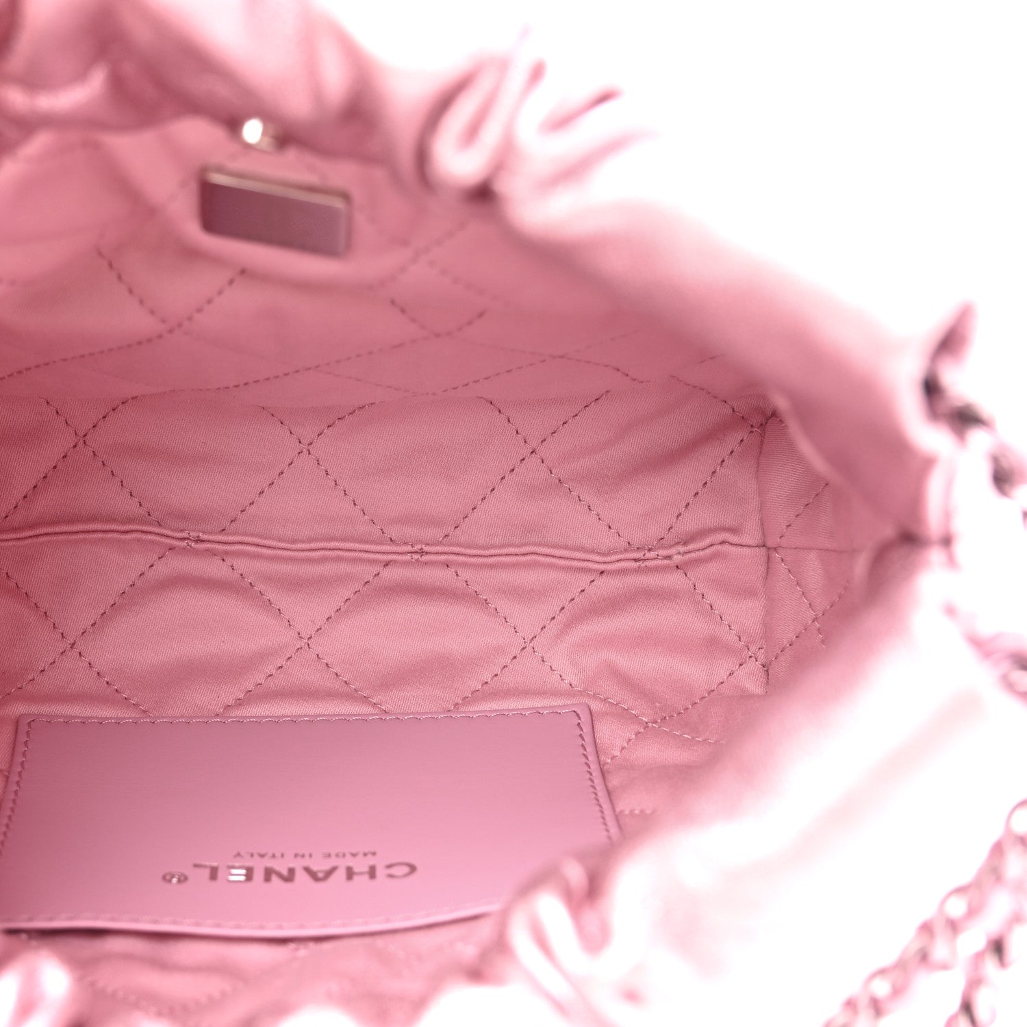 Chanel Metallic Lambskin Lacquered Monochrome Quilted Mini Chanel 22 Pink 5 of 12