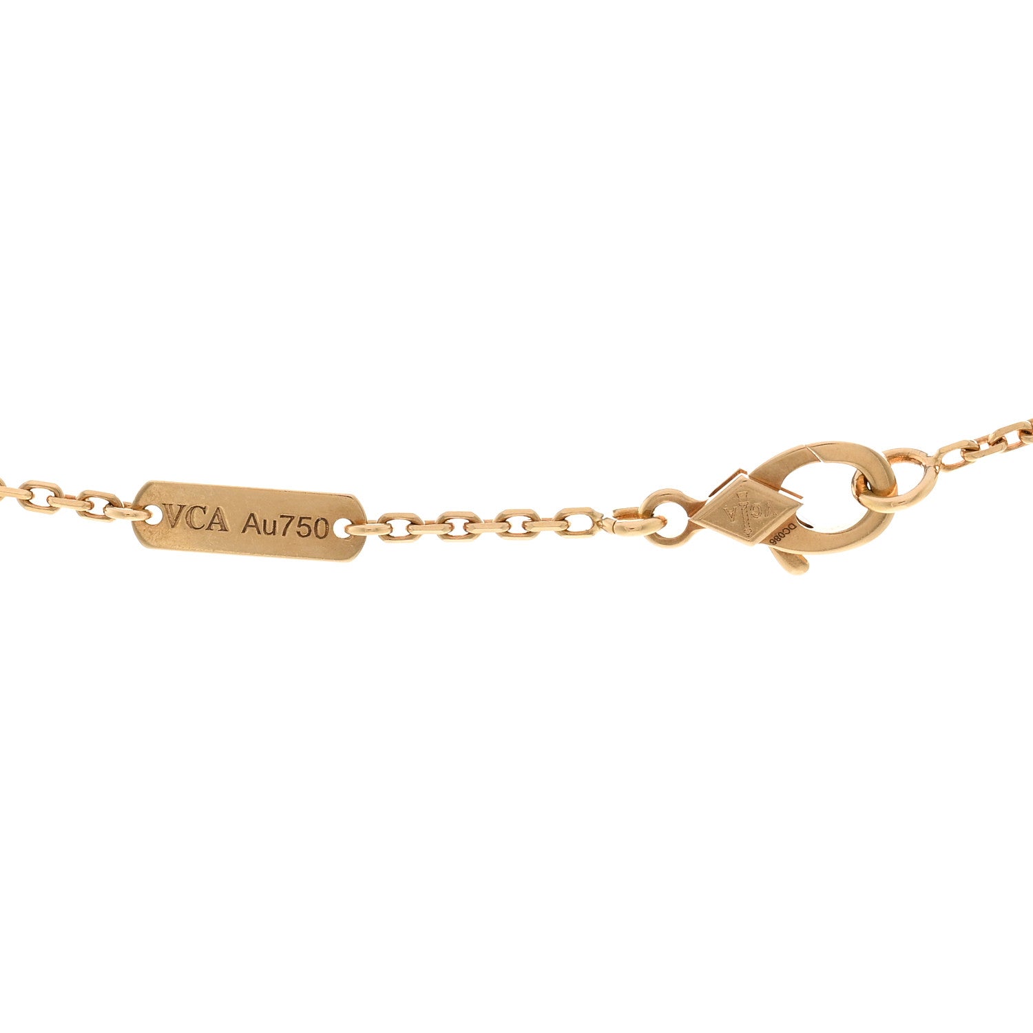 Van Cleef & Arpels 18K Yellow Gold Mother of Pearl Lucky Alhambra Butterfly Pendant Necklace 4 of 4