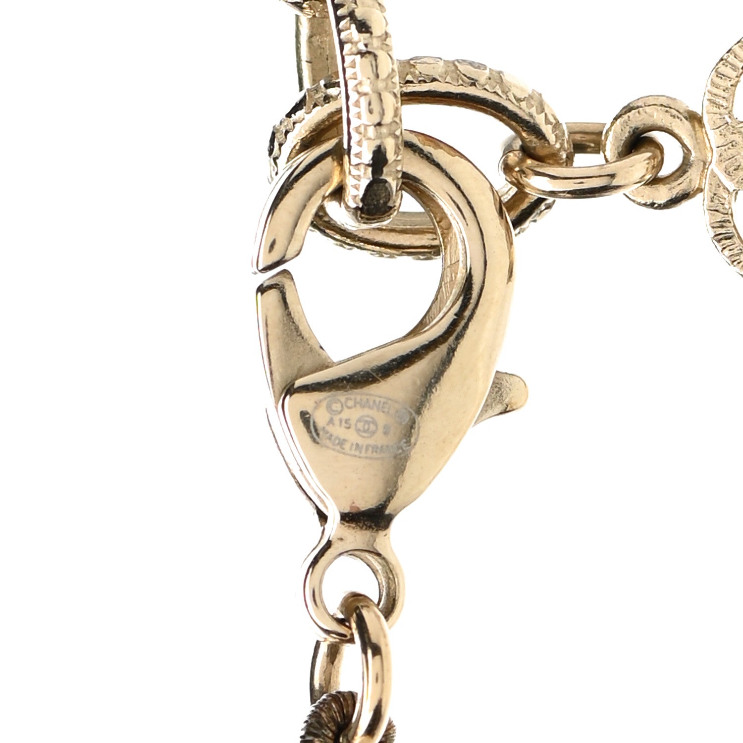 Chanel Graduated Pearl Crystal CC Long Necklace Gold Black 5 of 6