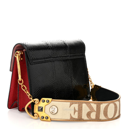 Dolce & Gabbana Snakeskin Calfskin Lucia Amore Shoulder Bag Black 3 of 9