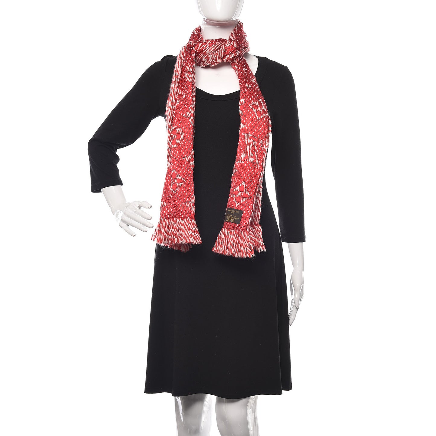 Wool Silk Logomania Mix Scarf Coquelicot