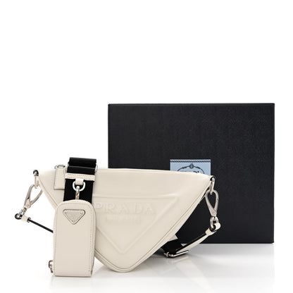 Prada Grace Lux Triangle Shoulder Bag White 13 of 13