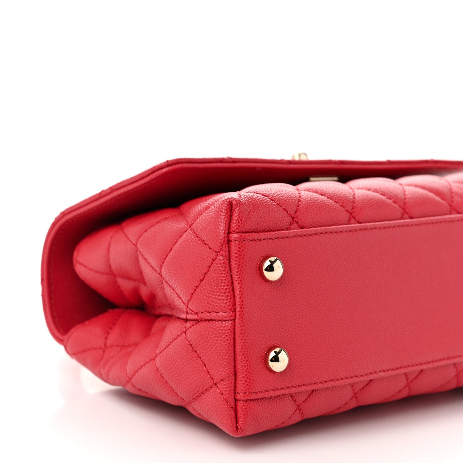 Chanel Caviar Quilted Mini Coco Handle Flap Red 9 of 11