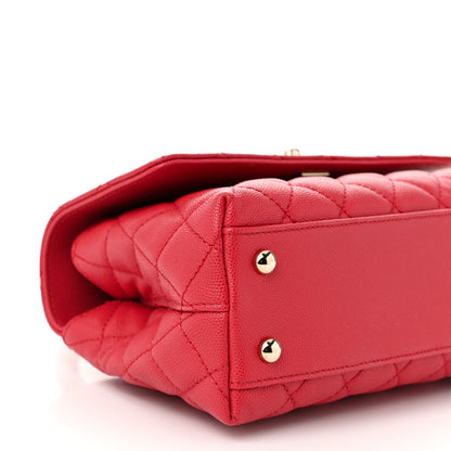 Chanel Caviar Quilted Mini Coco Handle Flap Red 9 of 11