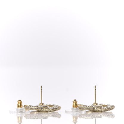 Chanel Crystal Timeless CC Earrings Light Gold 4 of 5