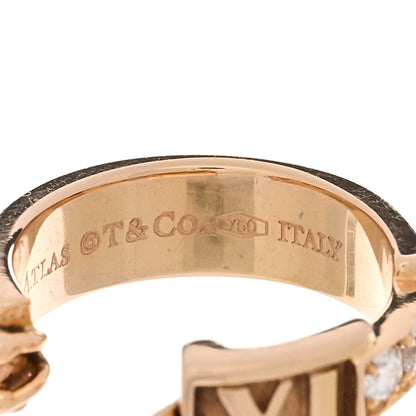 Tiffany 18K Rose Gold Diamond Atlas Hoop Earrings 4 of 5