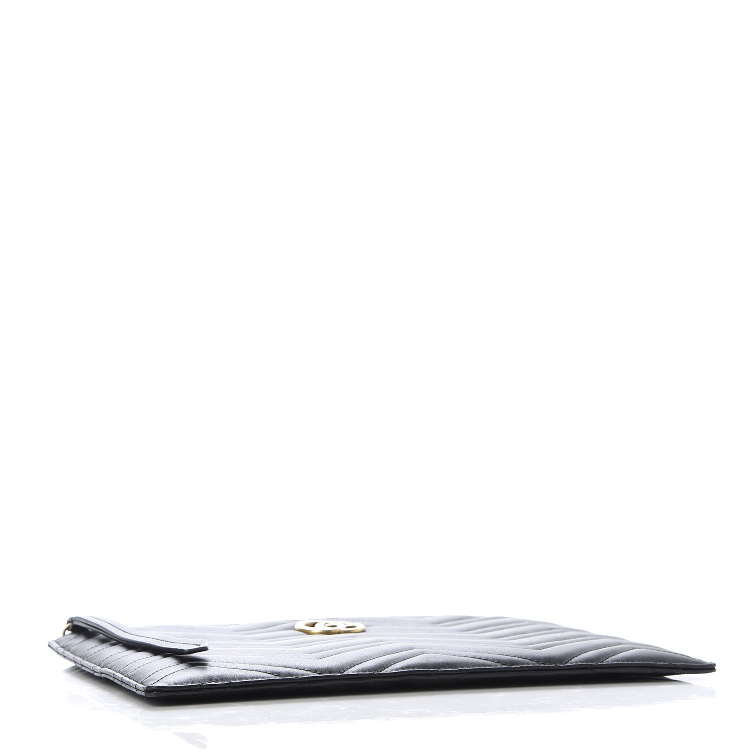 Gucci Calfskin Matelasse Large GG Marmont Zip Pouch Black 4 of 11