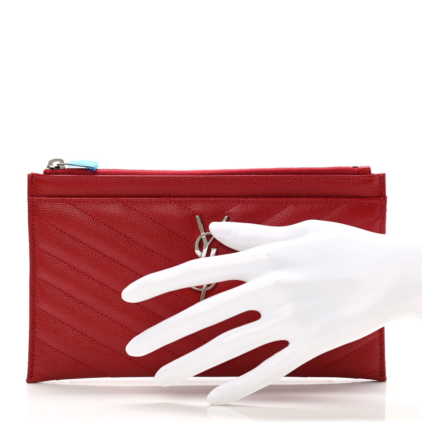 Grain De Poudre Chevron Monogram Bill Pouch Rouge Eros