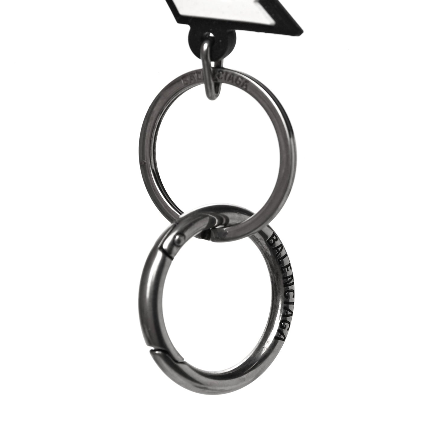 Rubber Logo Keyring White Black