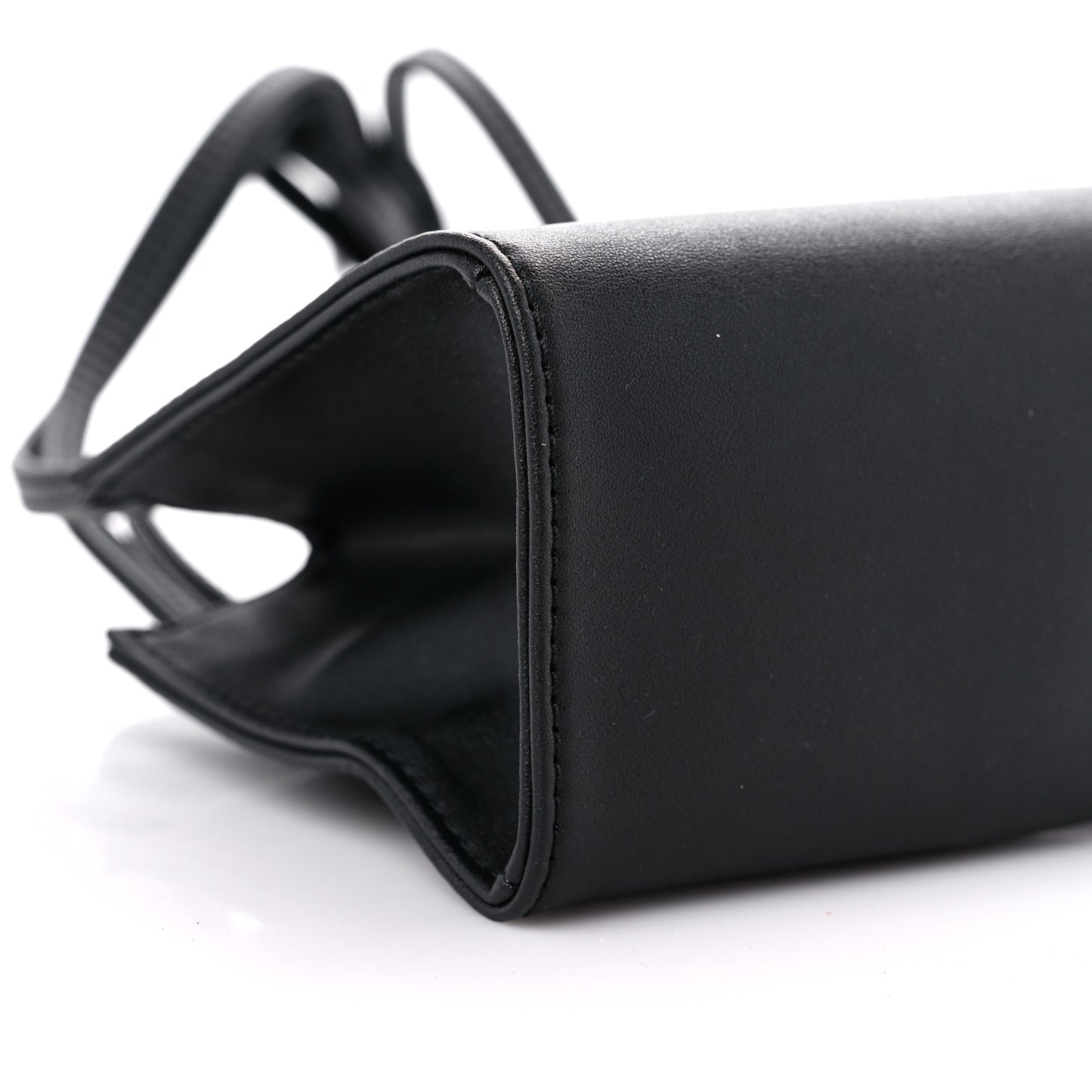 Vegan Leather Small Shopping Bag Black
