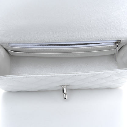 Chanel Iridescent Caviar Quilted Mini Top Handle Rectangular Flap White 5 of 9