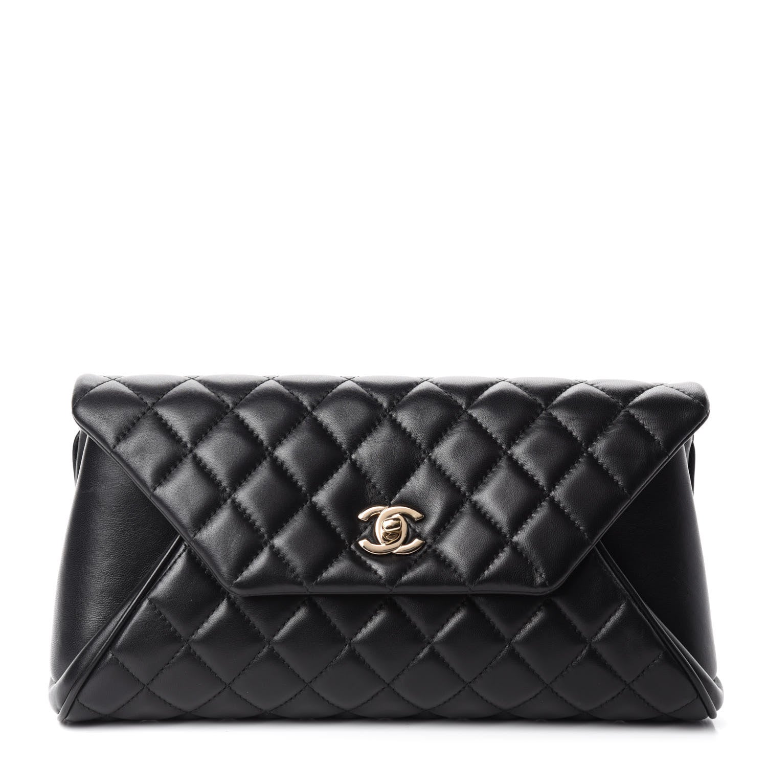 Chanel Lambskin Quilted Fold Up Again Clutch Black 1 of 11