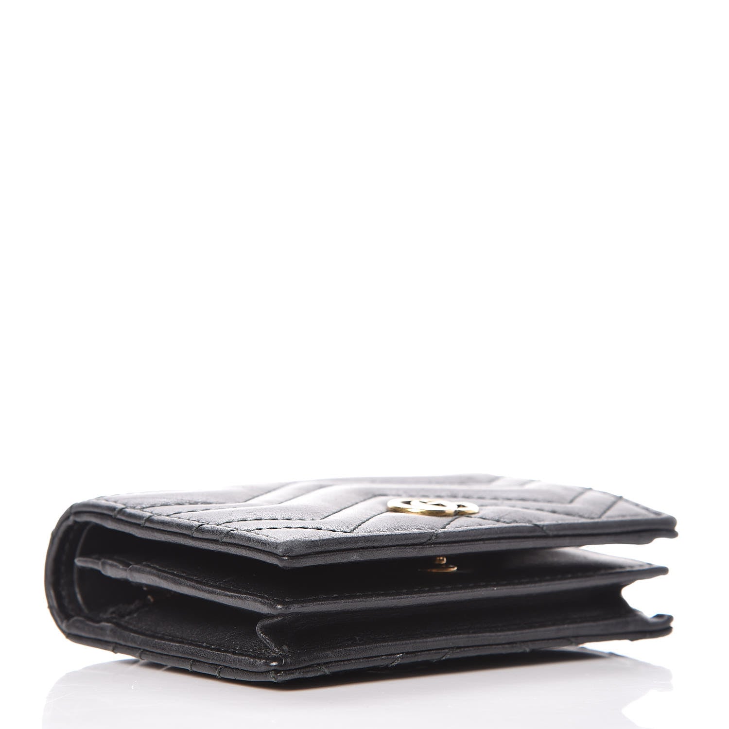 Gucci Calfskin Matelasse GG Marmont Card Case Wallet Black 4 of 10