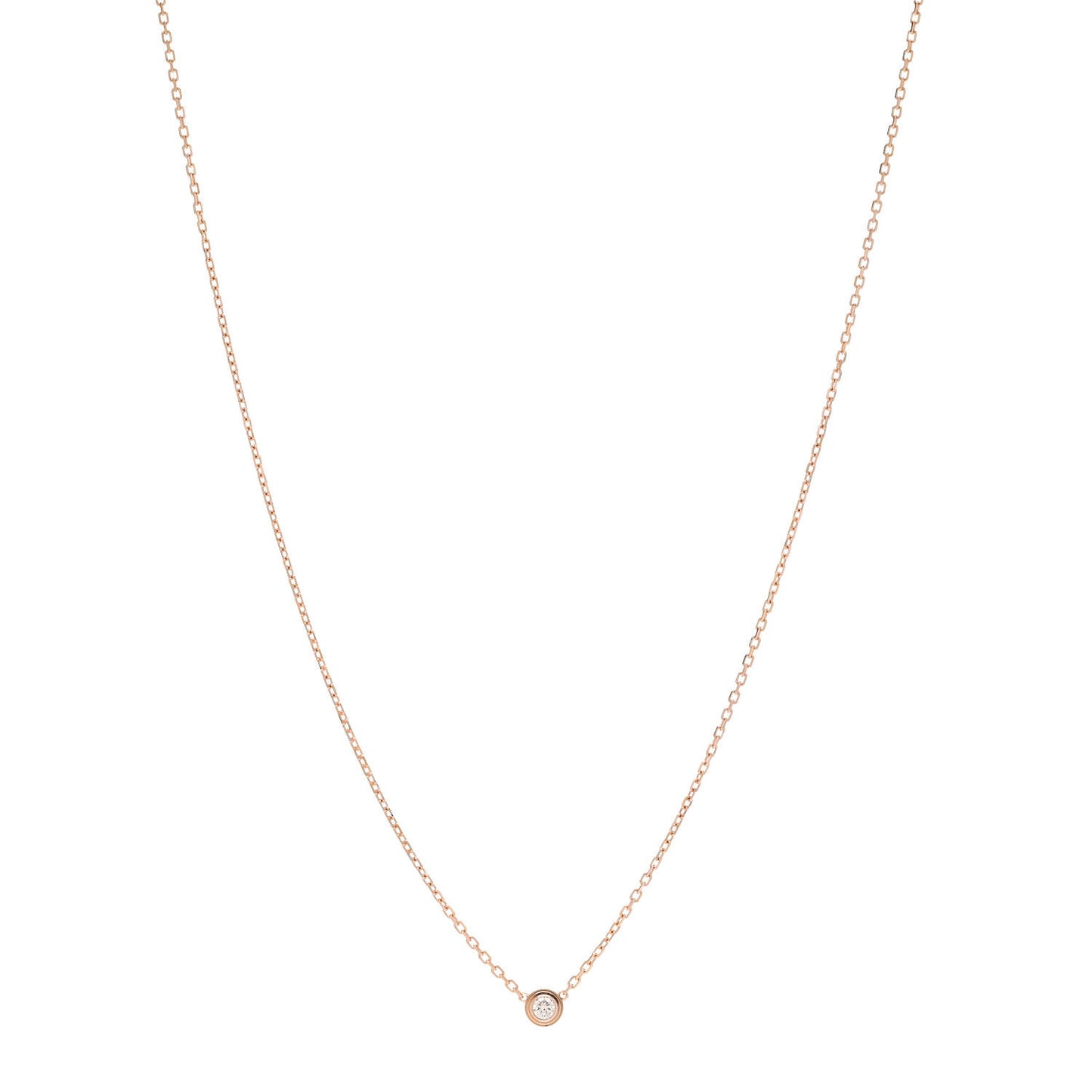 18K Pink Gold Diamond XS D'Amour Pendant Necklace