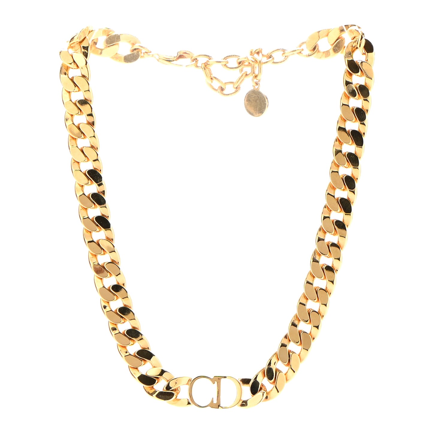 Metal CD Choker Necklace Gold