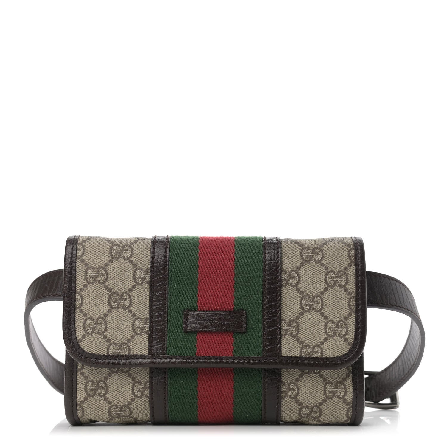 Gucci GG Monogram Plus Web Belt Bag Dark Brown 1 of 12