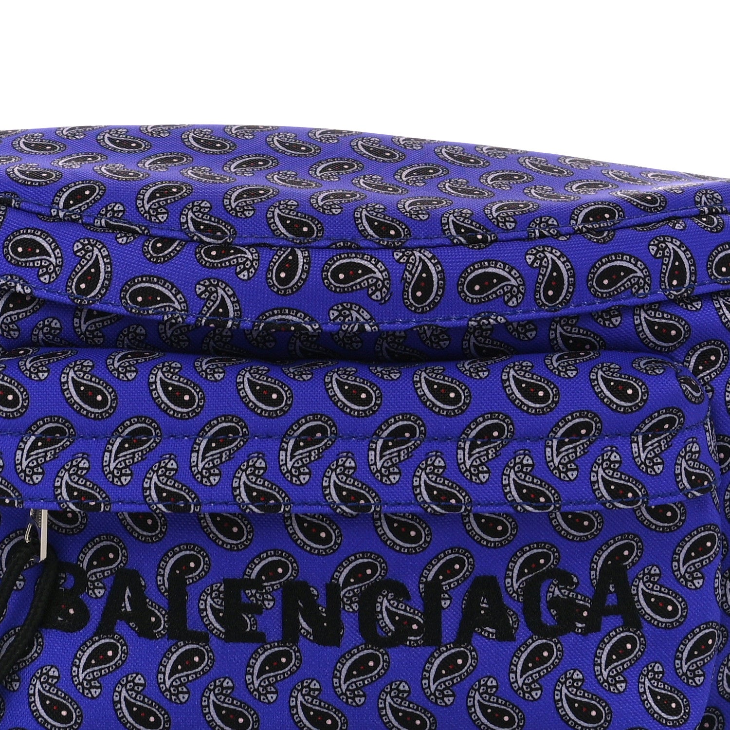 Balenciaga Sport Nylon Logo Paisley Print Wheel Belt Bag Navy Black 8 of 10