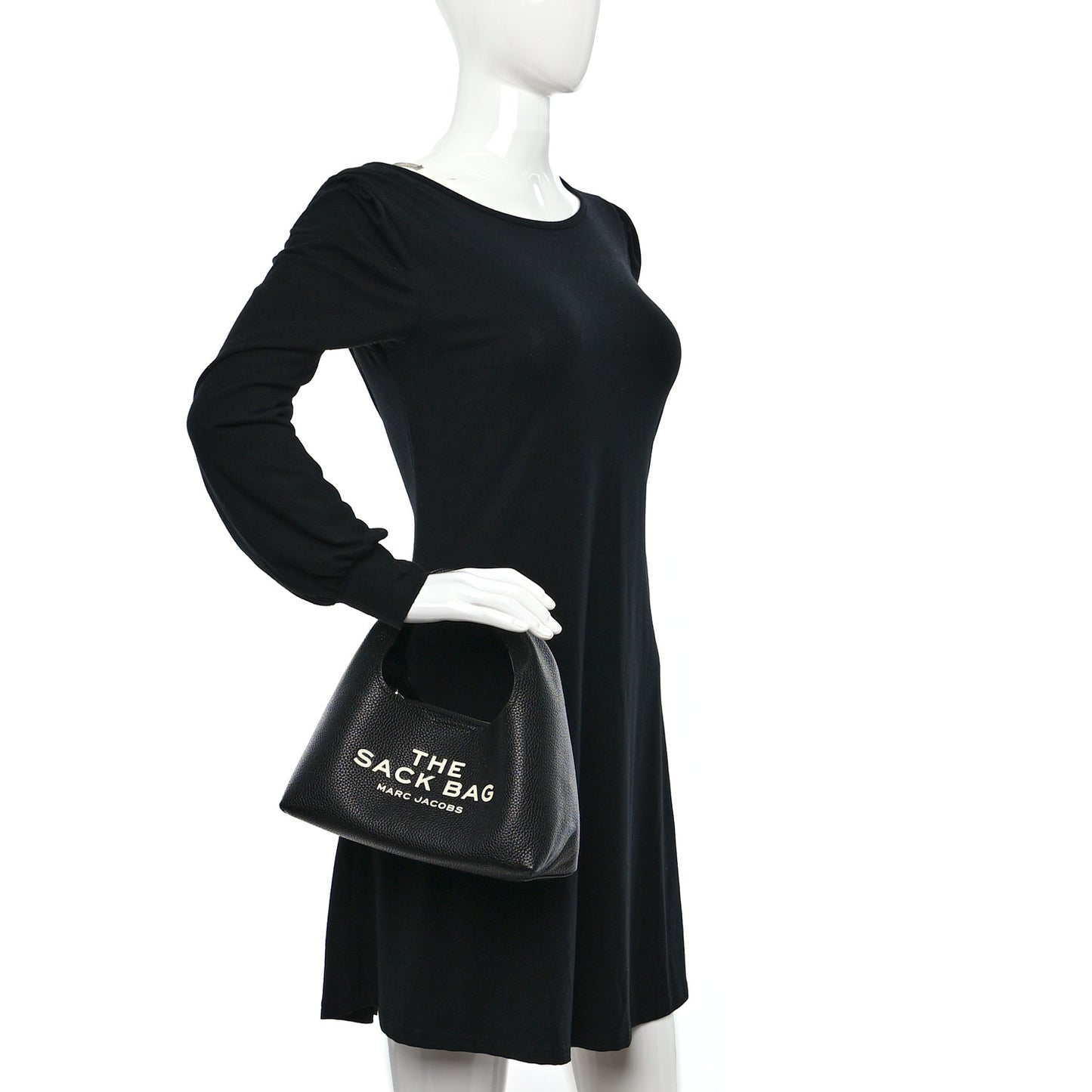 Grained Calfskin Mini The Sack Bag Black