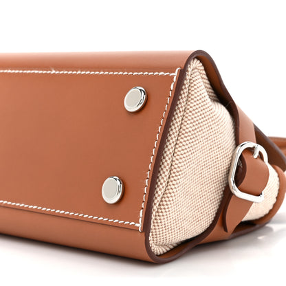 Hermes Vache Hunter H Canvas Swift Tablier Sellier Fauve Gold Ecru Beige 9 of 11