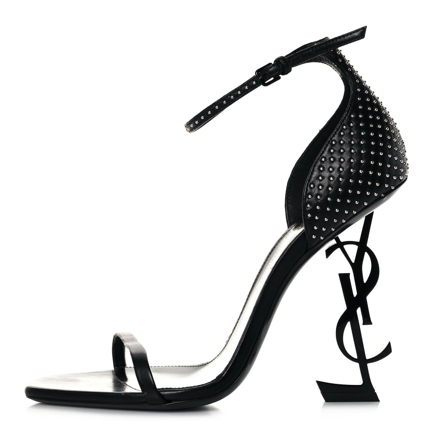 Calfskin Studded Opyum 110 Sandals 39 Black
