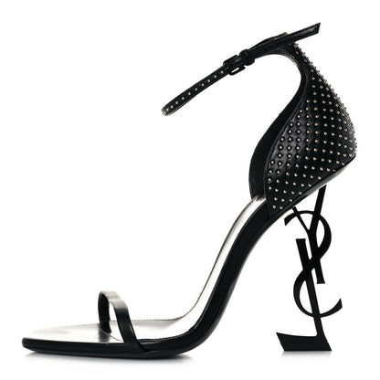 Saint Laurent Calfskin Studded Opyum 110 Sandals 39 Black 1 of 8