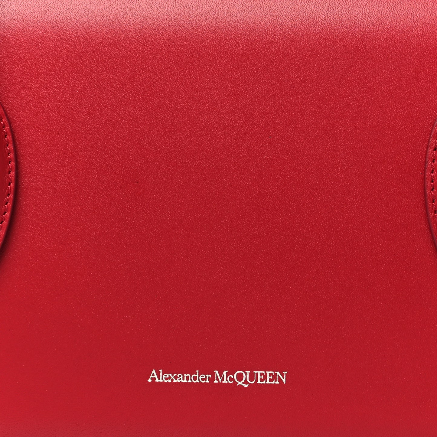 Calfskin Reverse Top Handle Clutch Red