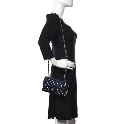 Chanel Patent Calfskin Quilted Mini Rectangular Flap Navy Blue Black 1 of 10