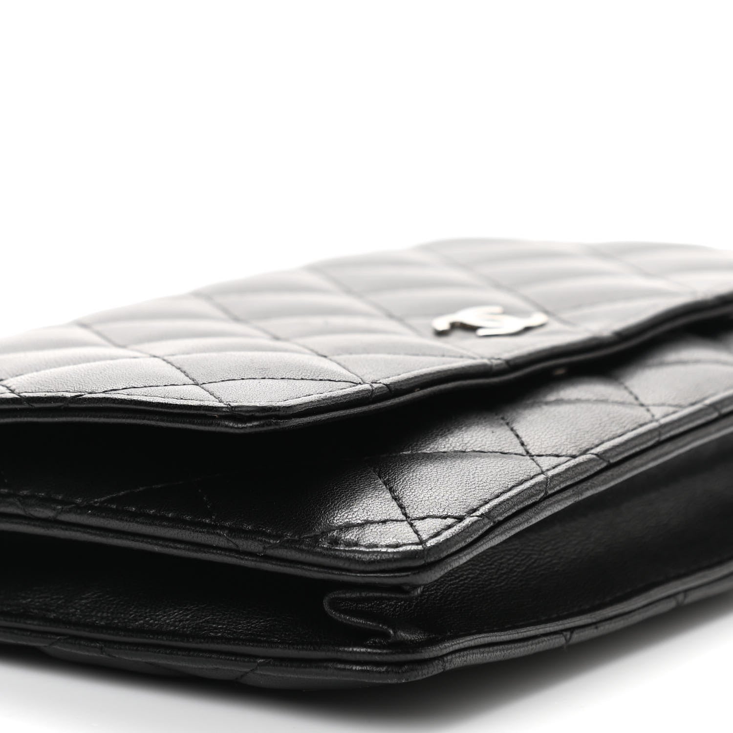 Chanel Lambskin Quilted Wallet On Chain WOC Black 9 of 10