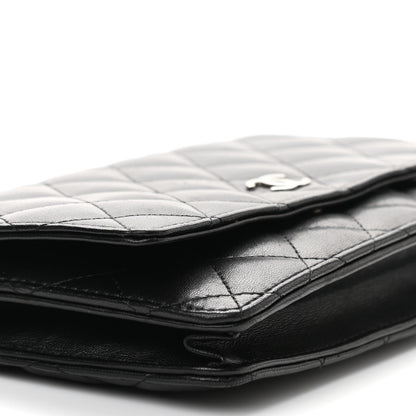 Chanel Lambskin Quilted Wallet On Chain WOC Black 9 of 10