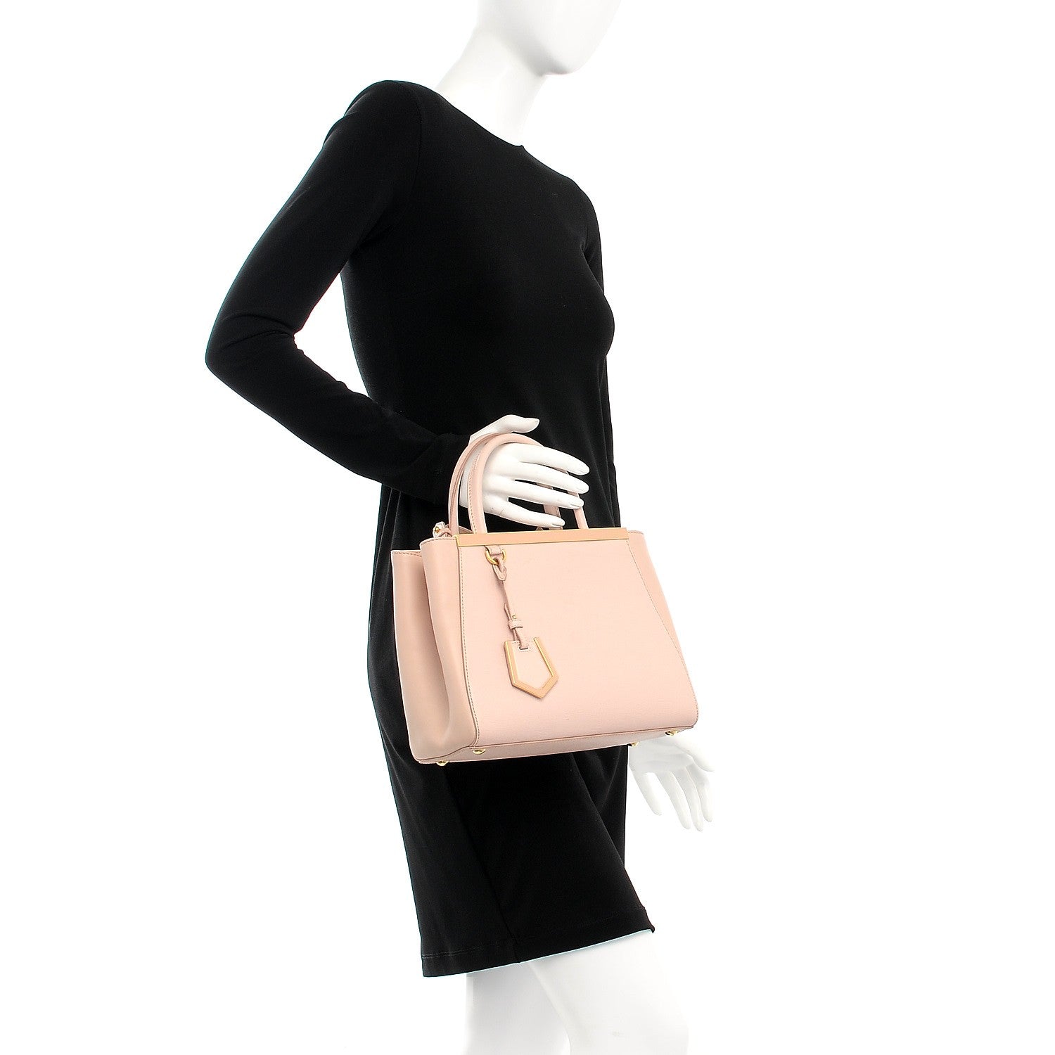 Fendi Vitello Elite Flamingo Petite 2Jours Tote Rosa Plaster 3 of 9
