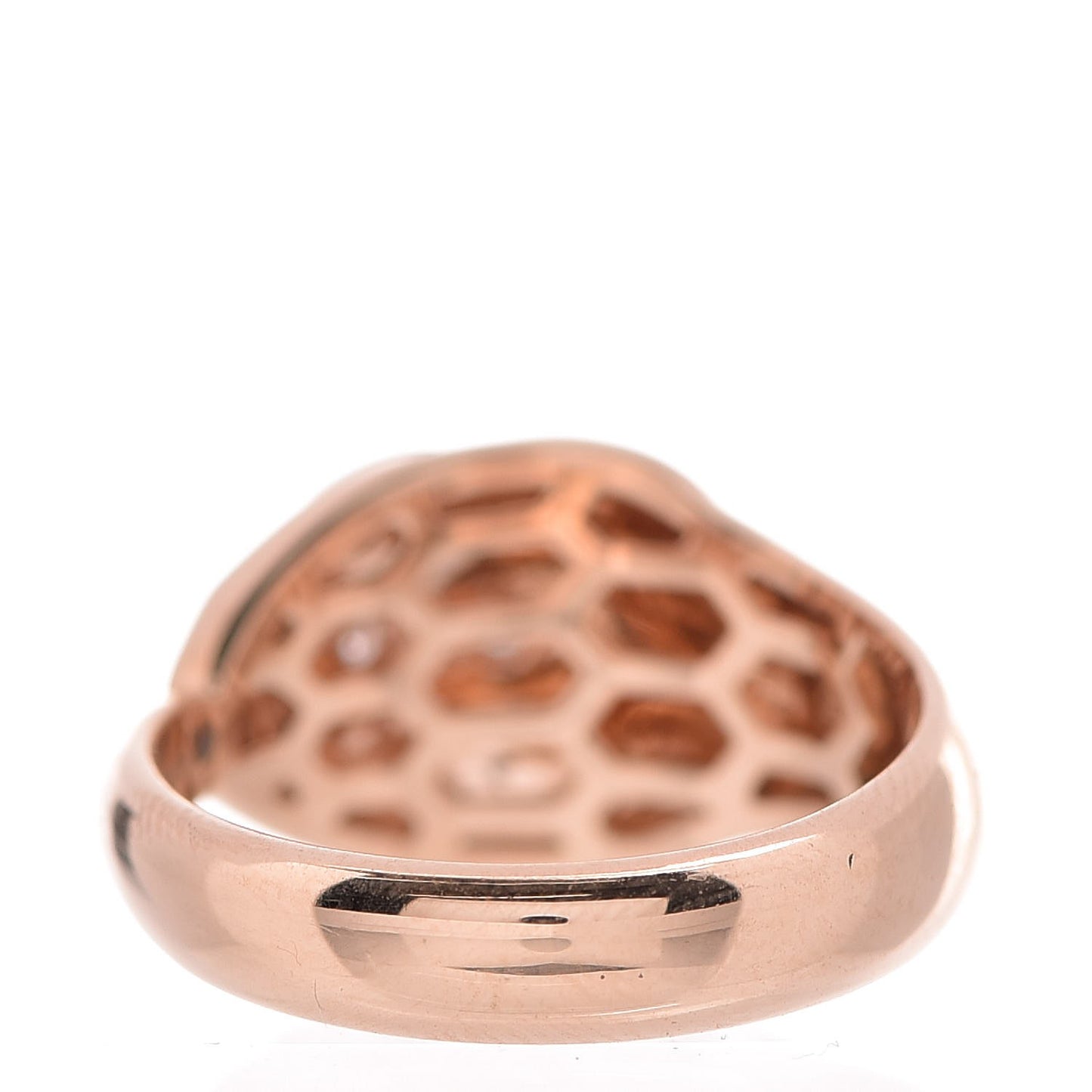 18K Rose Gold Diamond Malachite Serpenti Ring 53 6.5