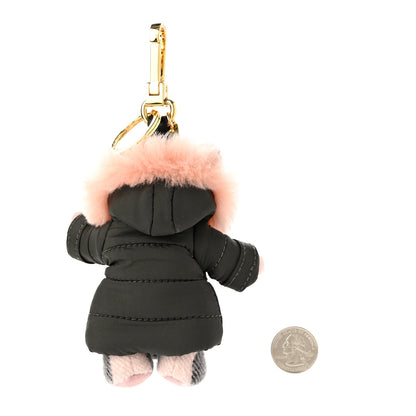 Burberry Cashmere P Jac Thomas Teddy Bear Keychain Charm Ash Rose 2 of 4