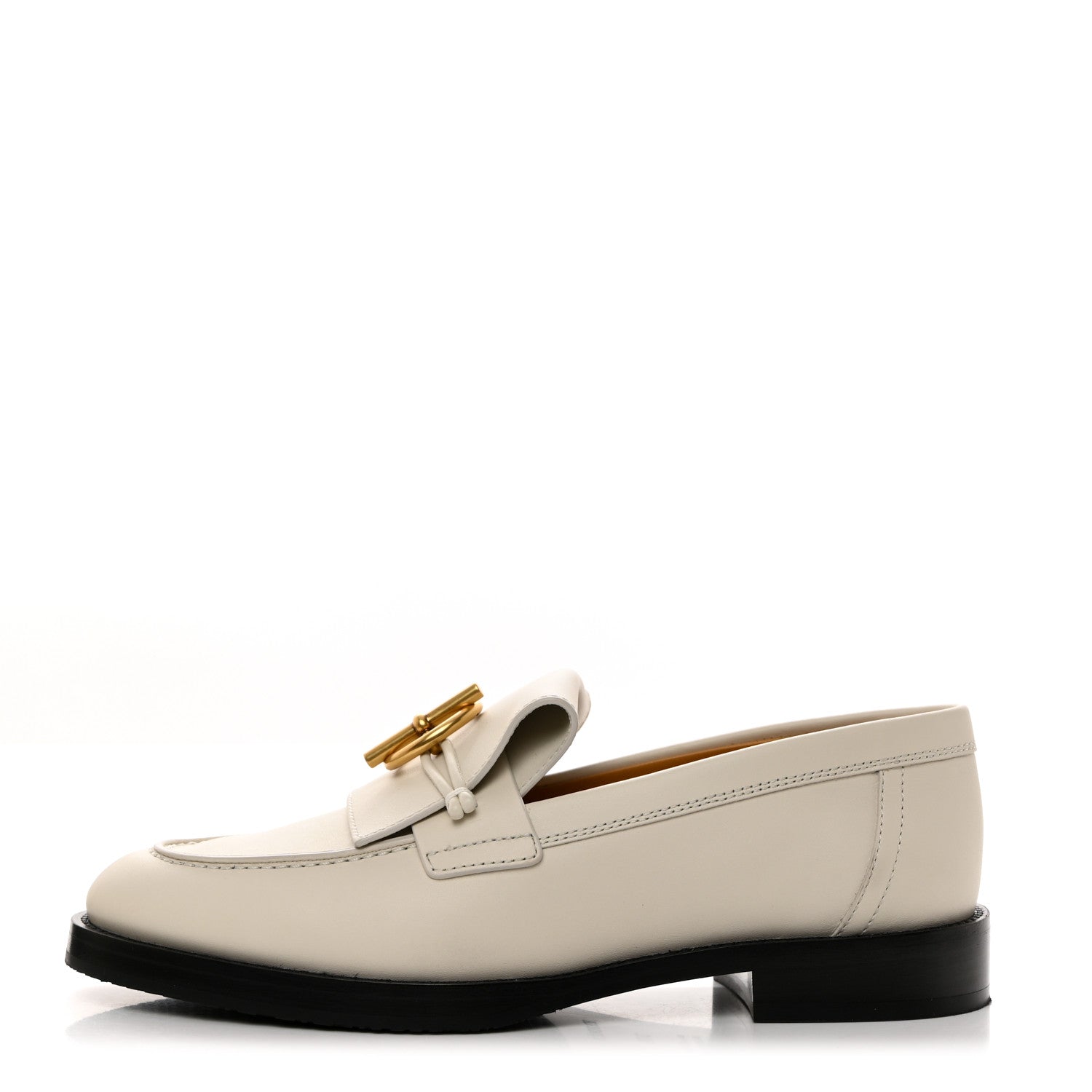 Hermes Calfskin Womens Impact Loafers 36.5 Blanc De Paris 1 of 9
