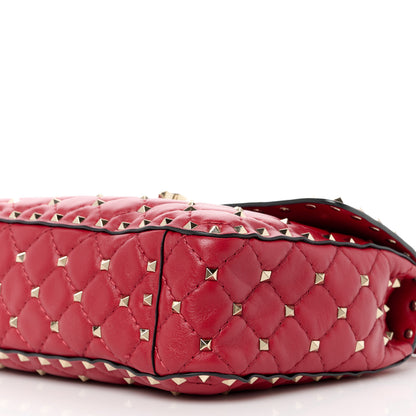 Valentino Garavani Lambskin Medium Rockstud Spike Shoulder Bag Red 11 of 11