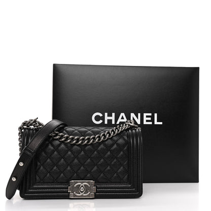 Chanel Caviar Quilted Medium Boy Flap Black 11 of 11