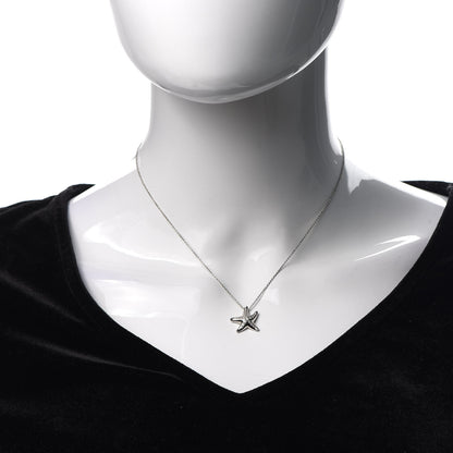 Tiffany Platinum Diamond 15mm Elsa Peretti Pave Starfish Pendant Necklace 2 of 5