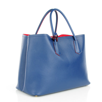 Prada Saffiano Cuir Large Double Bag Bleuette 3 of 9