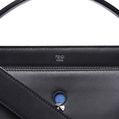 Fendi Vitello Baltico Dolce DotCom Satchel Black Blue Royal 11 of 11