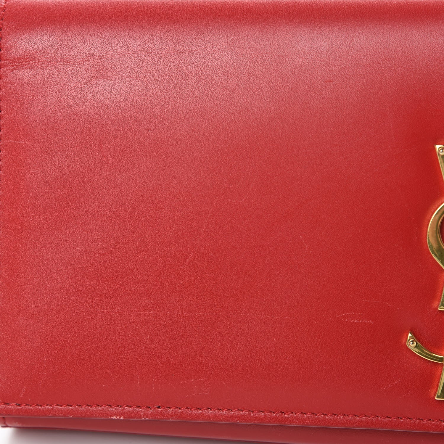 Saint Laurent Calfskin Classic Monogram Cassandre Clutch Rouge Orient 11 of 19