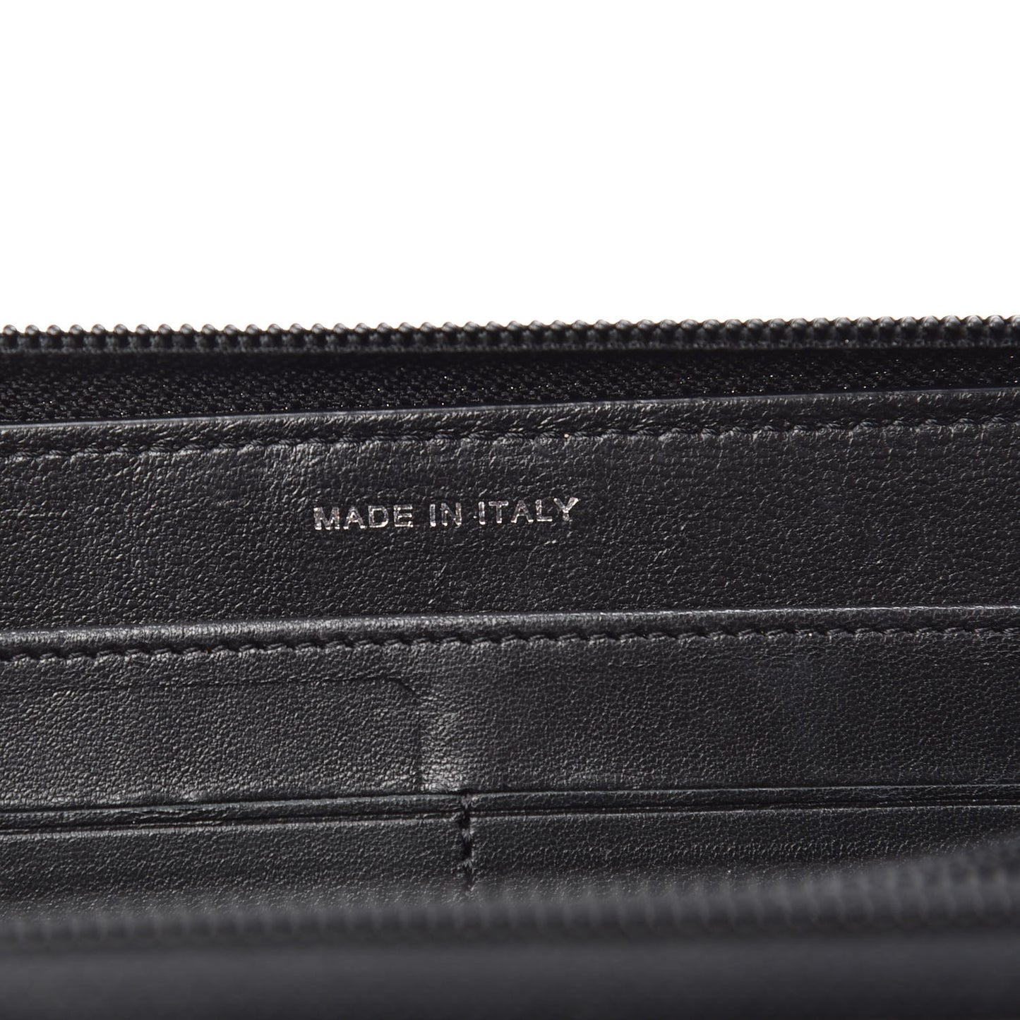Lambskin Quilted Boy Zip Around Wallet Black