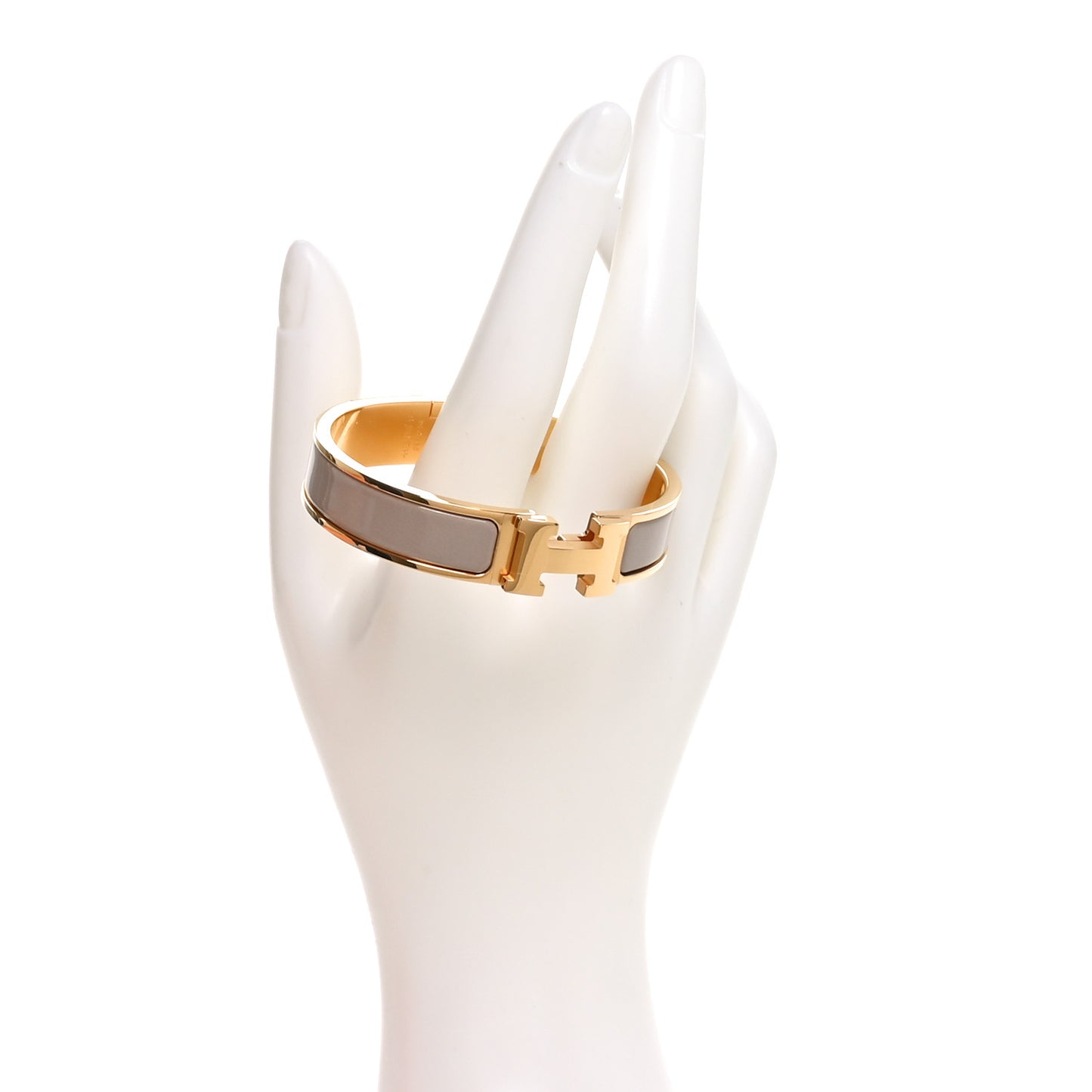 Enamel Narrow Clic Clac H Bracelet PM Marron Glace