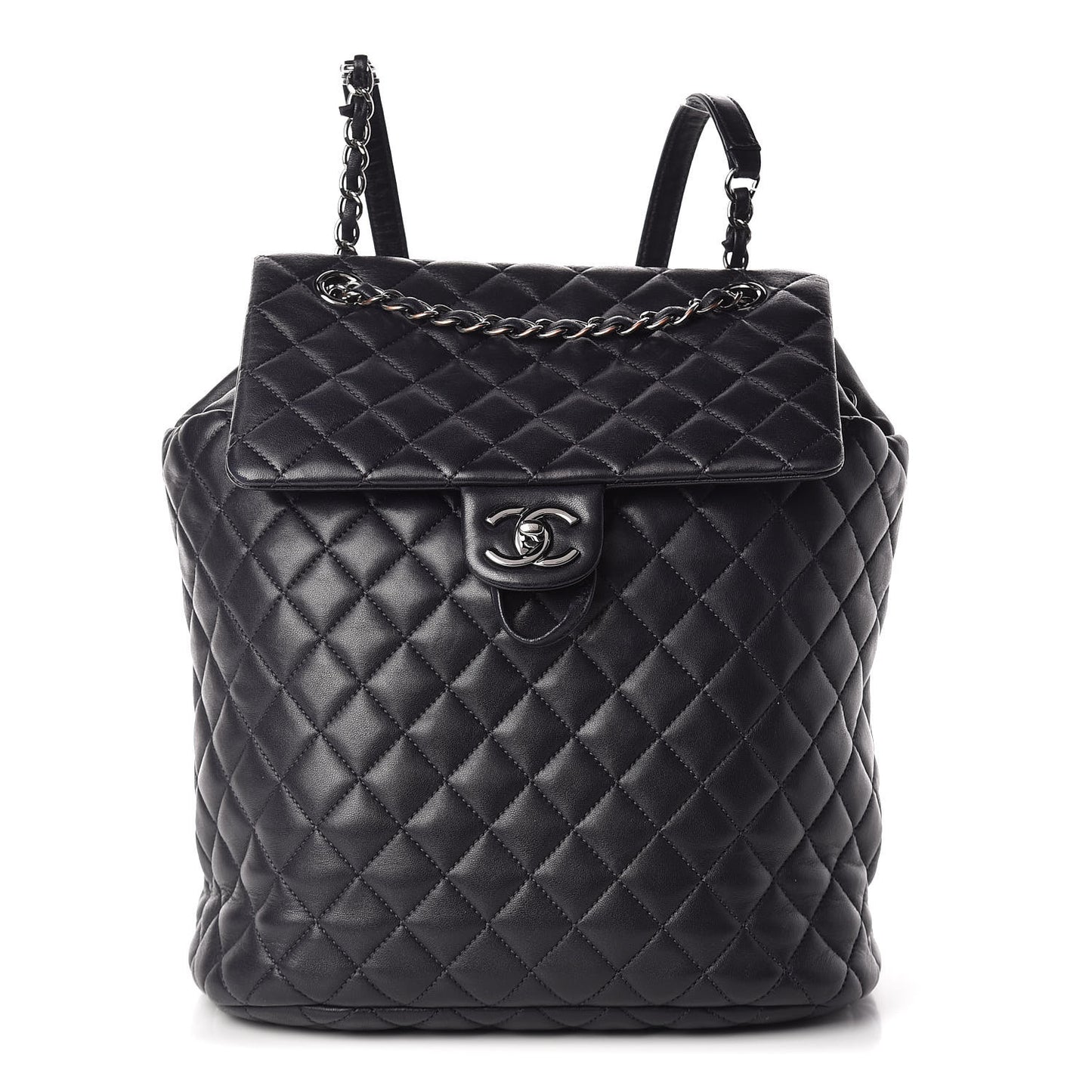 Lambskin Quilted Large Urban Spirit Backpack Navy