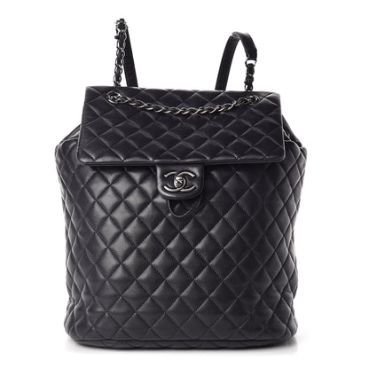 Chanel Lambskin Quilted Large Urban Spirit Backpack Navy 1 of 10