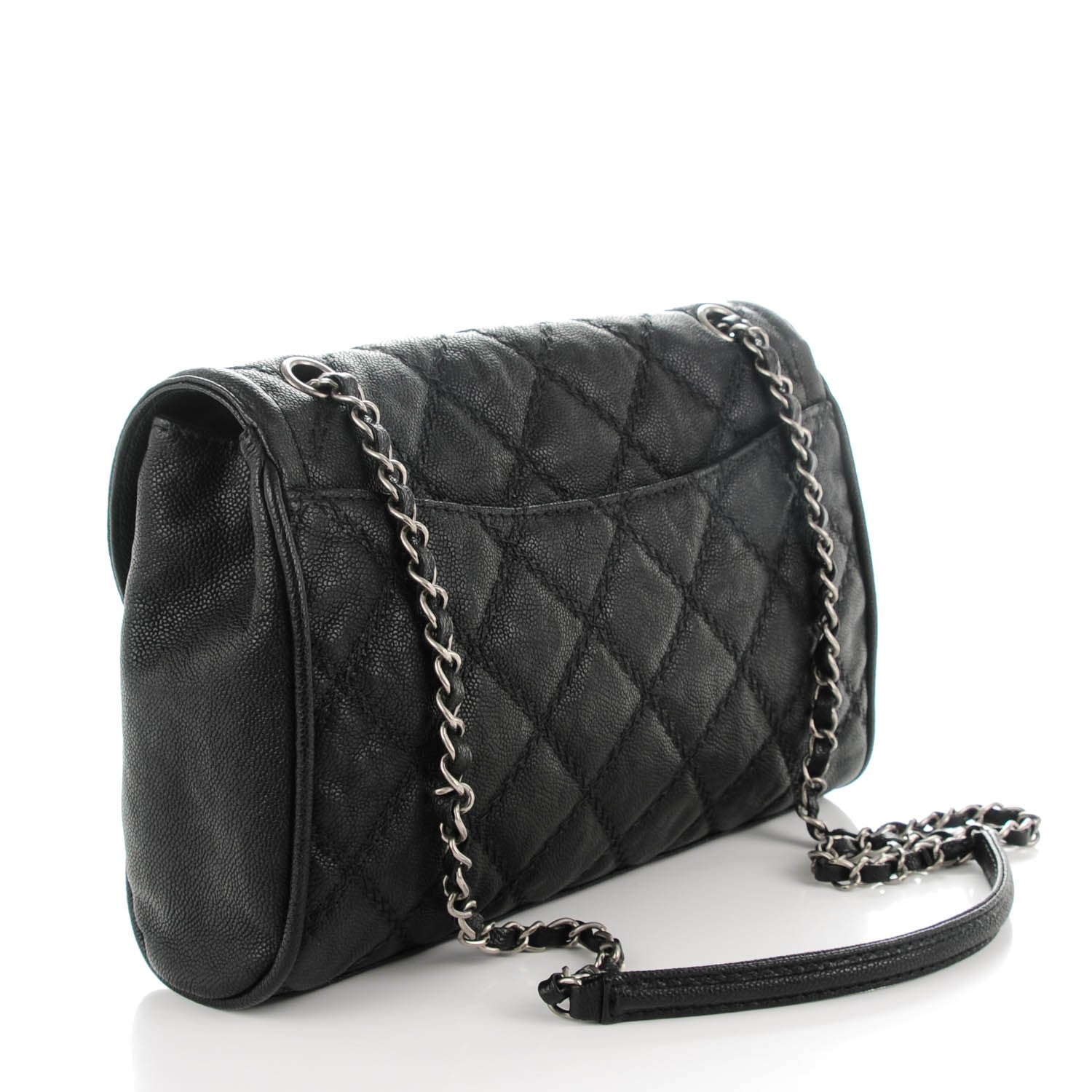 Chanel Grained Calfskin Quilted Messenger Black 3 of 7