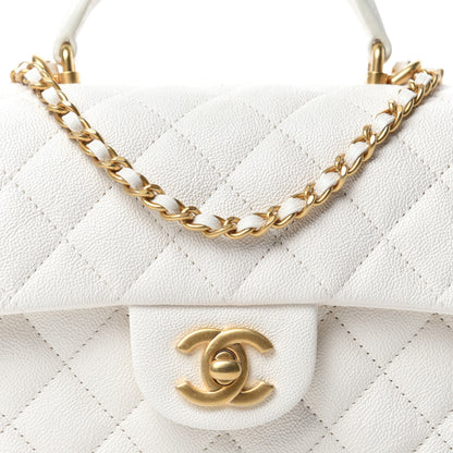 Chanel Caviar Quilted Mini Top Handle Rectangular Flap White 10 of 10