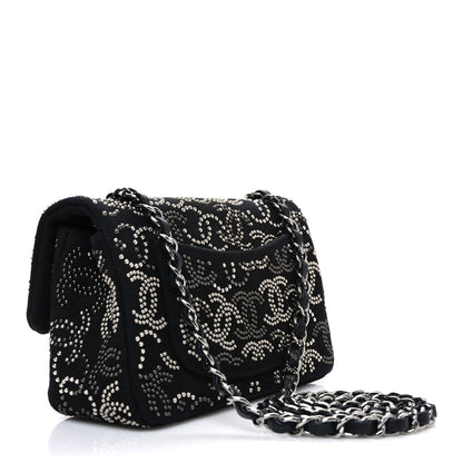 Chanel Canvas Studded Mini Rectangular Flap Black 3 of 10