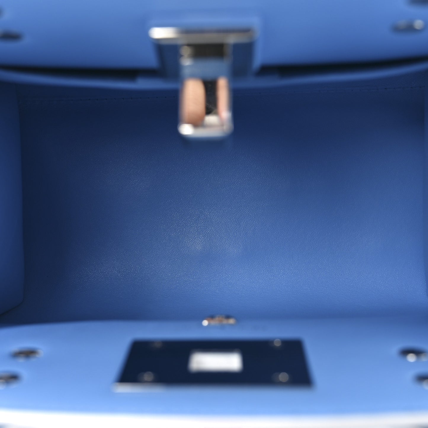 Calfskin Print Mini The Studio Bag White Blue