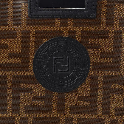 Fendi Glazed Fabric Vitello Century FF 1974 Stamp Patch Medium Peekaboo Defender Cover Mogano Panna Black 7 of 9